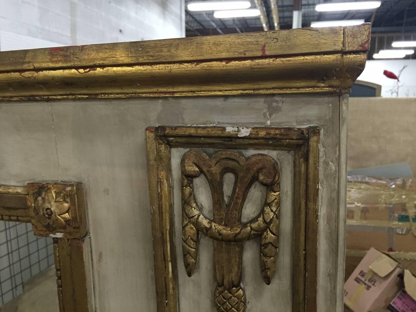 Louis Philippe 18th Century French Trumeau Mirror with Gilt Decoration