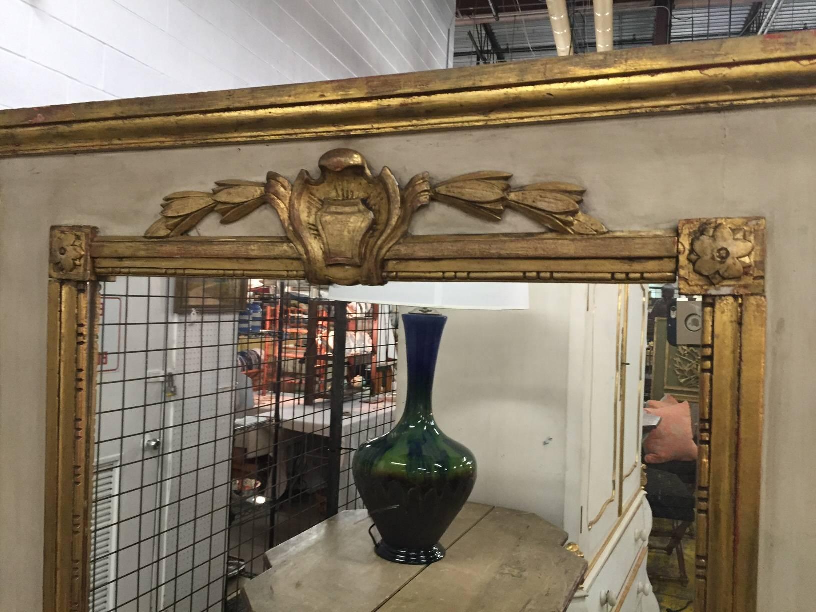 18th Century French Trumeau Mirror with Gilt Decoration 3