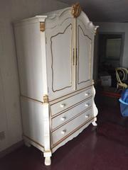 Dutch Style Linen Press Painted with Gilded Accents
