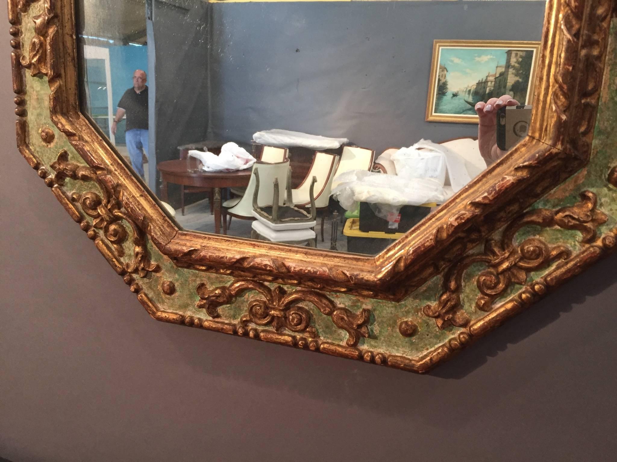 20th Century Italian 19th Century Octagonal Mirror For Sale