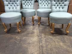 Set of Four Petite Italian Tufted Side Chairs