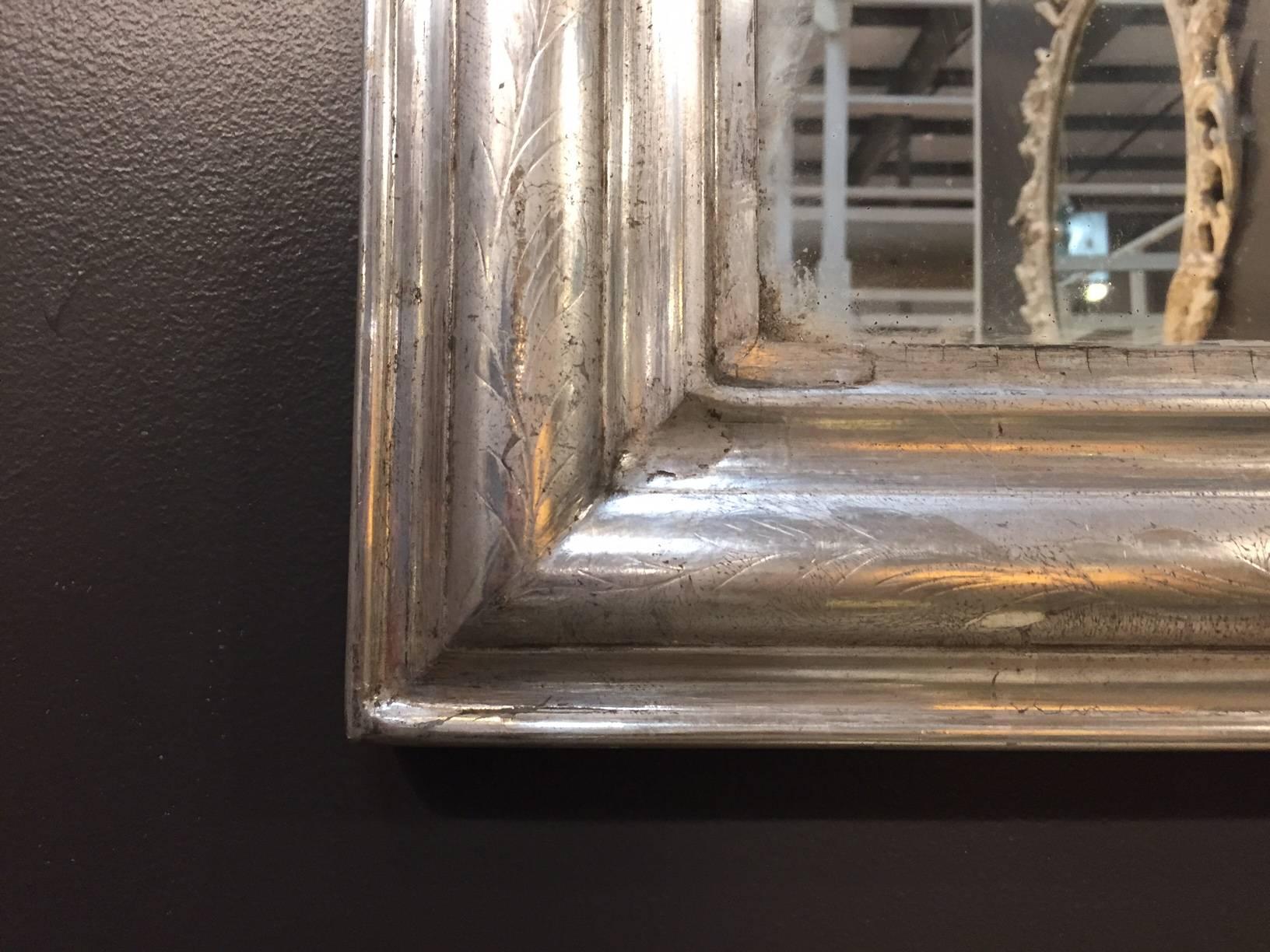 19th Century Silver Leaf Louis Philippe Mirror In Good Condition In Nashville, TN