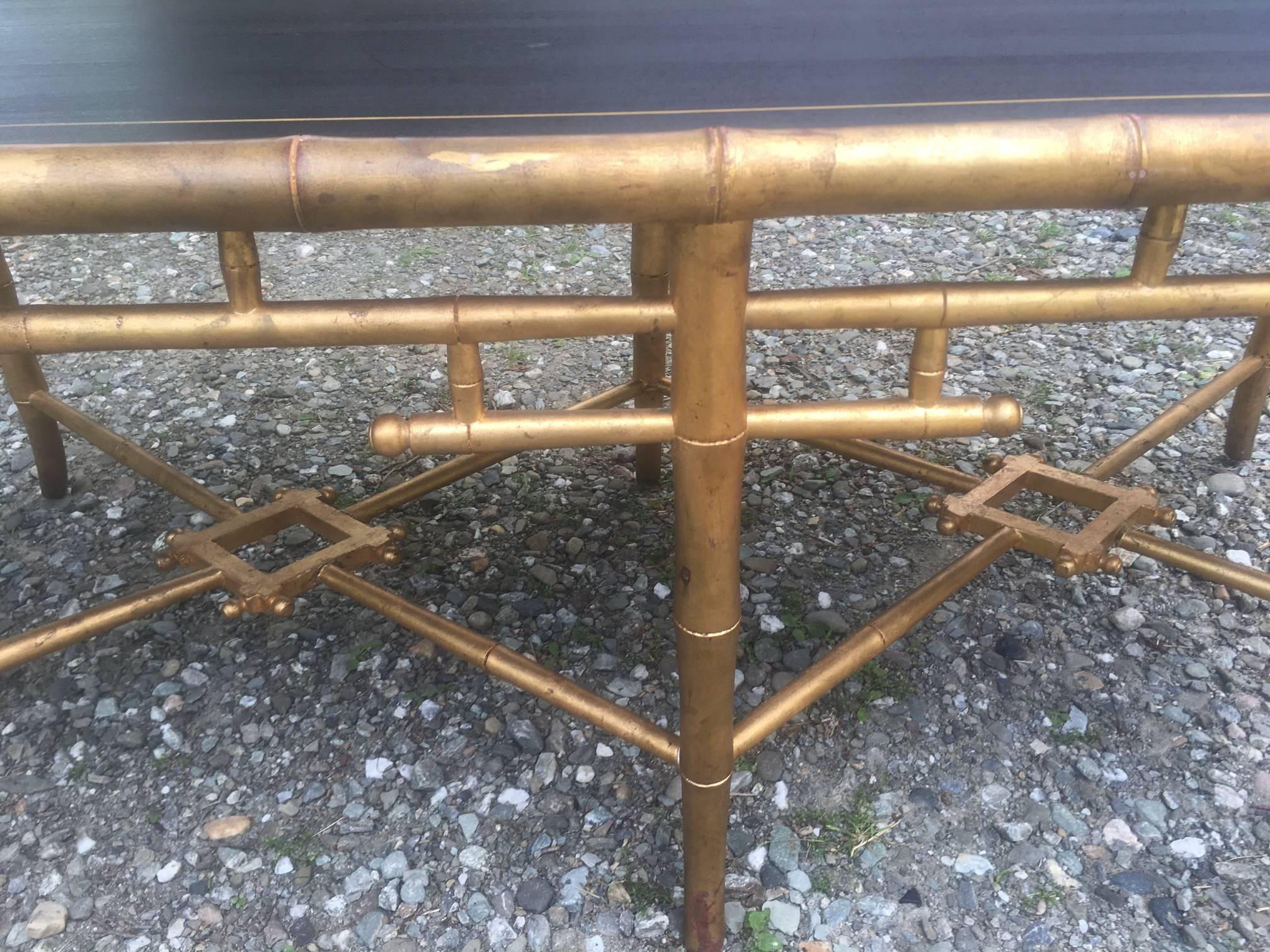 Unknown Faux Bamboo Giltwood Coffee Table
