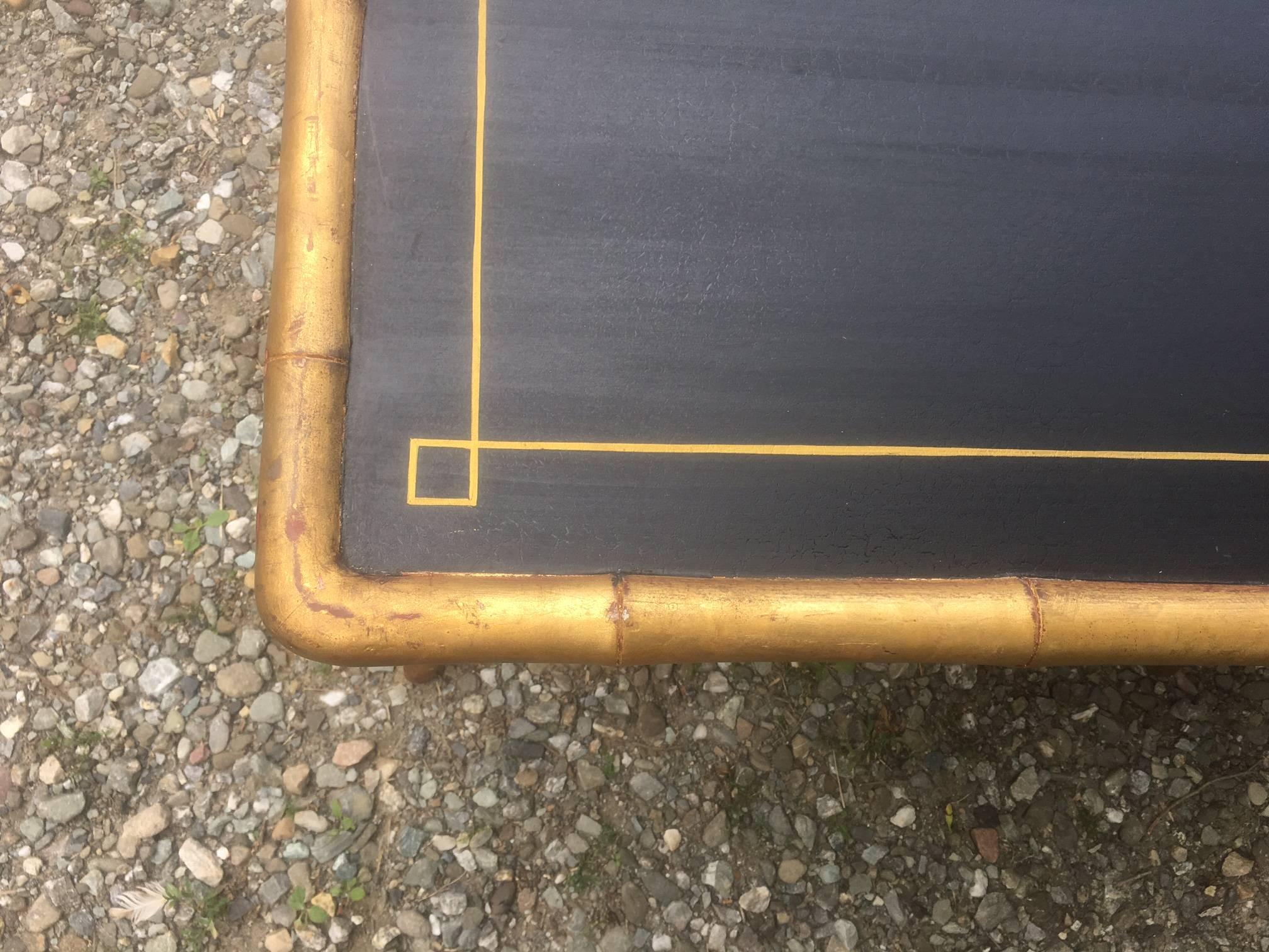 Faux Bamboo Giltwood Coffee Table In Good Condition In Nashville, TN