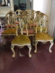 Set of Ten Italian Hand-Painted Chairs