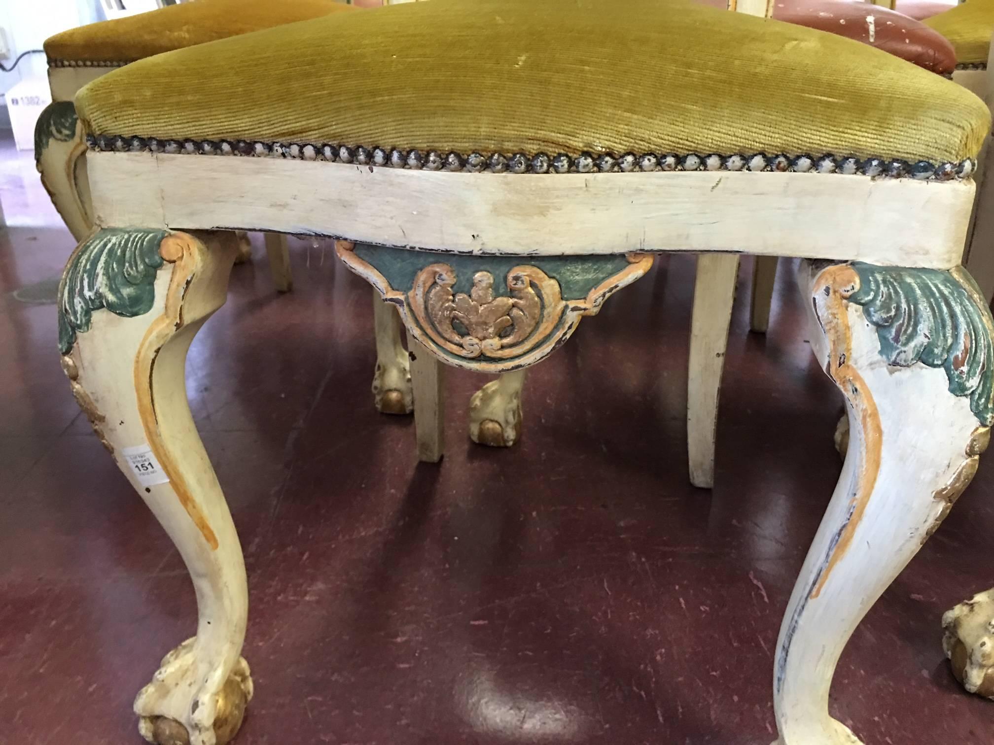 Set of Ten Italian Hand-Painted Chairs For Sale 3