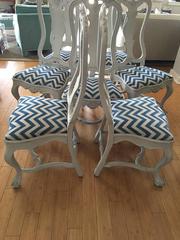 Eight Portuguese Baroque Style Carved Chairs