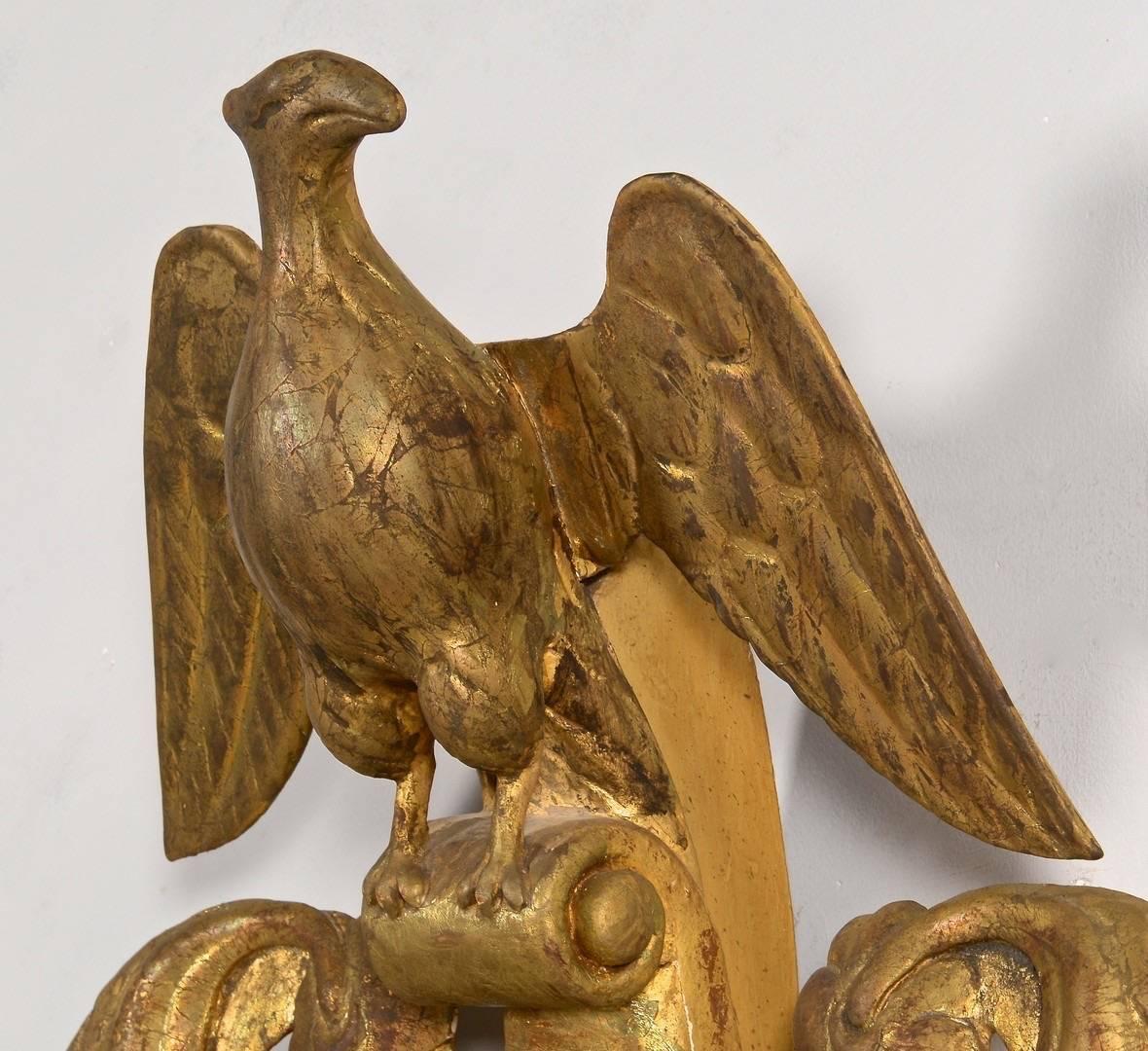 19th Century Pair of George II Giltwood Mirrors with Eagles