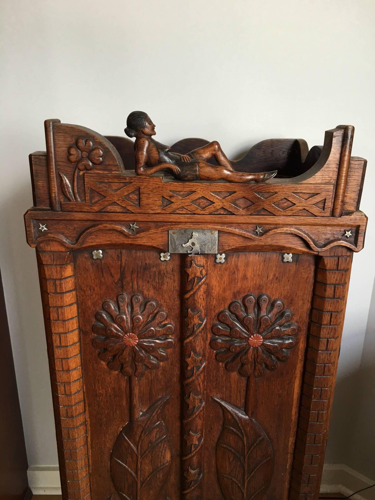 20th Century Brazilian Hand-Carved Two-Door Cabinet For Sale
