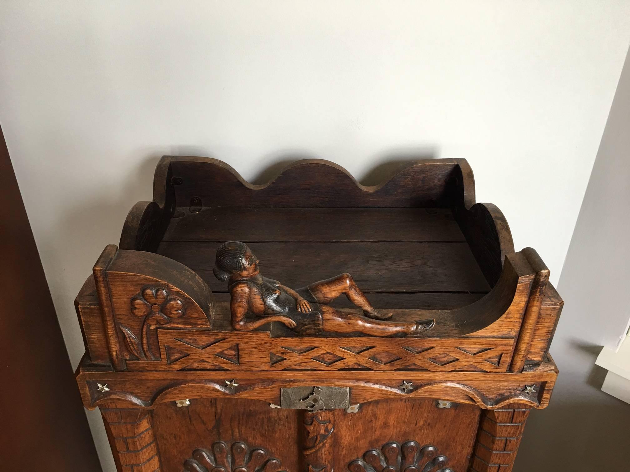Brazilian Hand-Carved Two-Door Cabinet In Good Condition For Sale In Nashville, TN