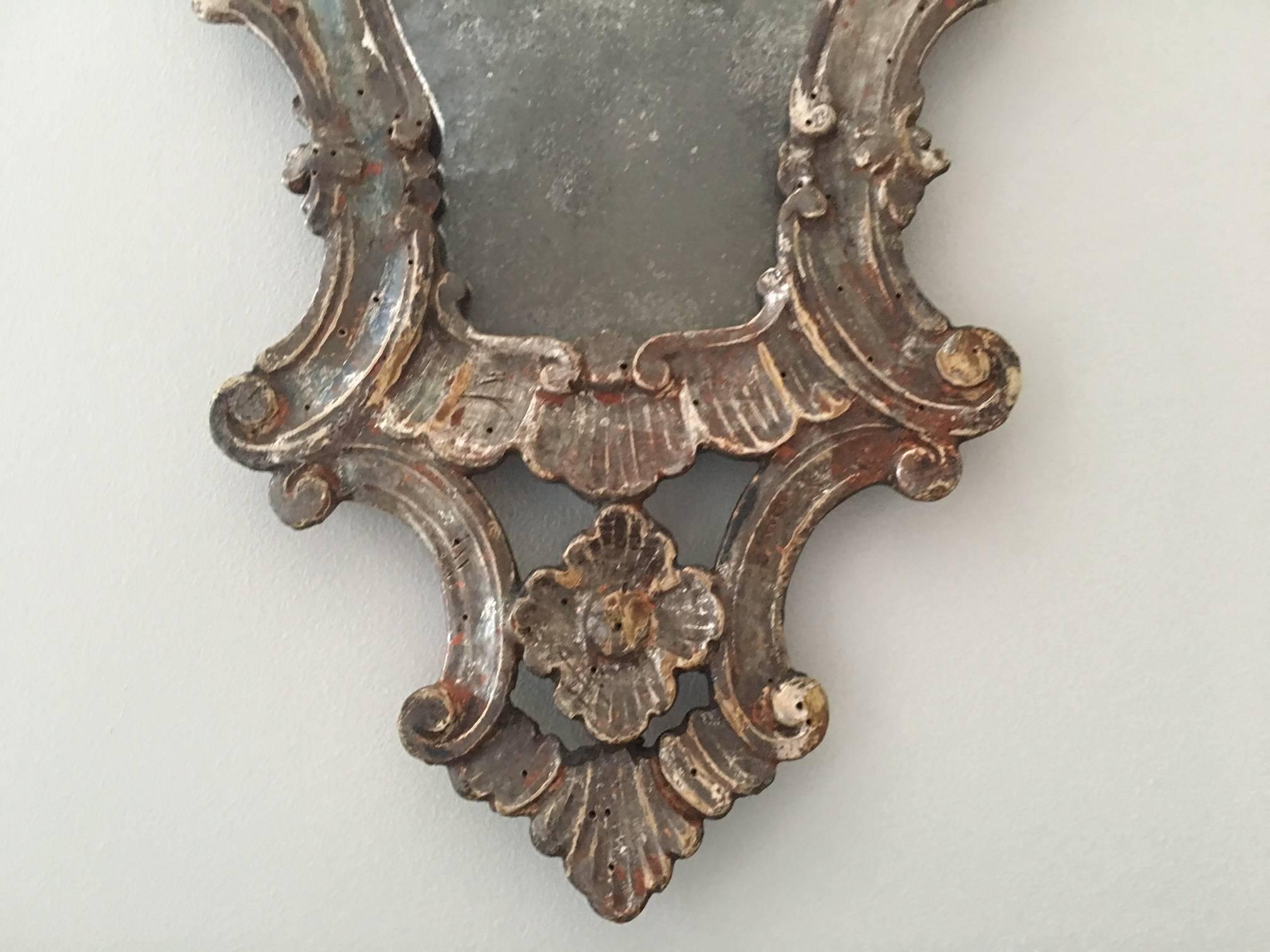 Pair of 19th Century Italian Silver Leaf Mirrors In Good Condition For Sale In Nashville, TN