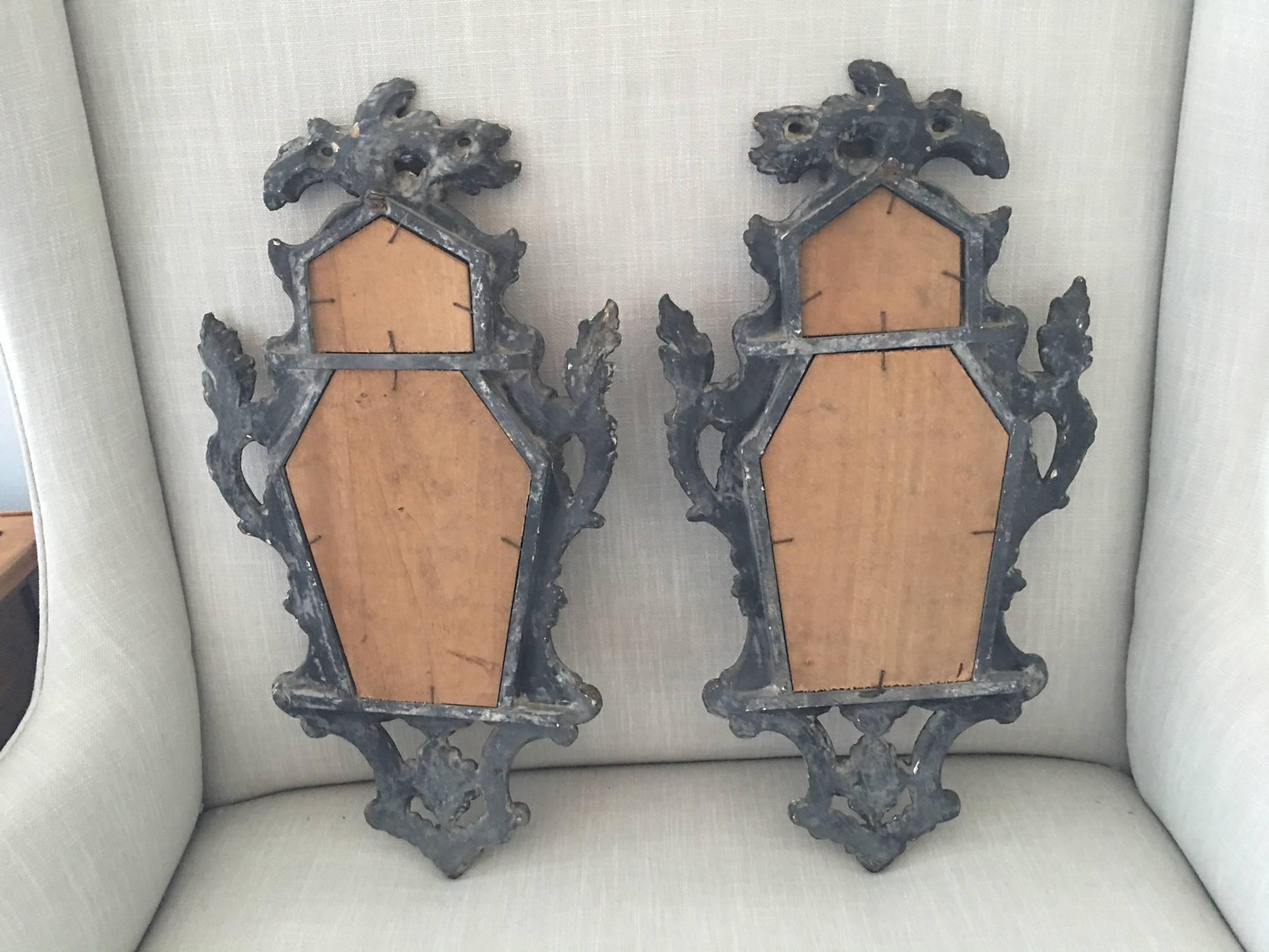 Pair of 19th Century Italian Silver Leaf Mirrors For Sale 3