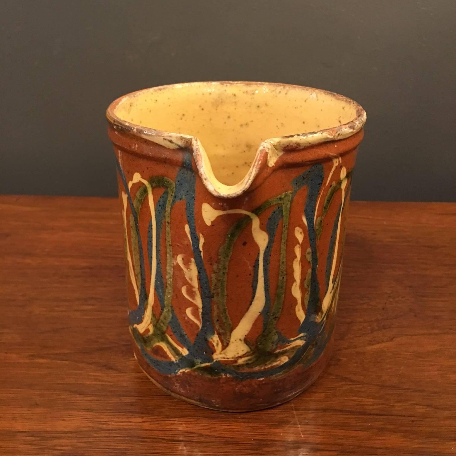 19th Century French Pottery Pitcher In Good Condition For Sale In Nashville, TN