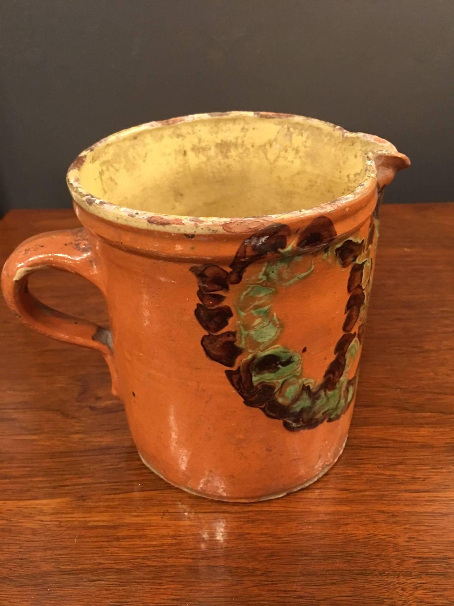 Other 19th Century French Pottery Pitcher For Sale