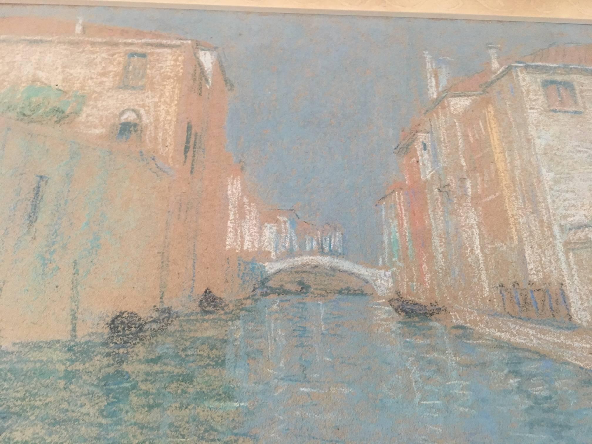 Other Pastel Painting of Venice For Sale