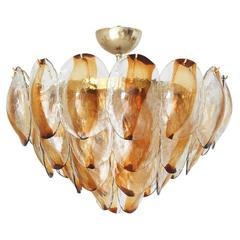 Amber Murano Glass Shells Chandelier by La Murrina
