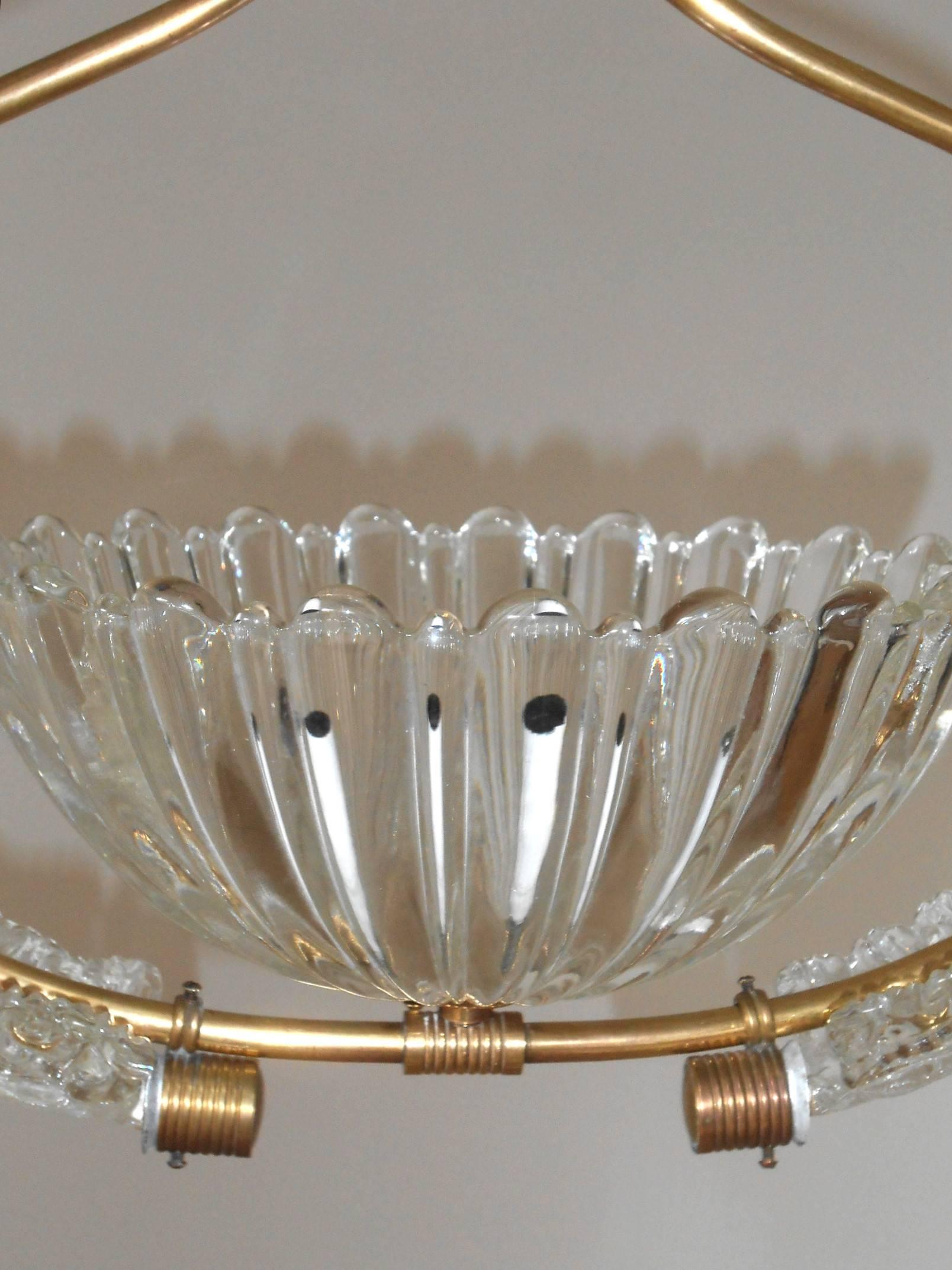 Mid-Century Modern Scalloped Pendant by Ercole Barovier
