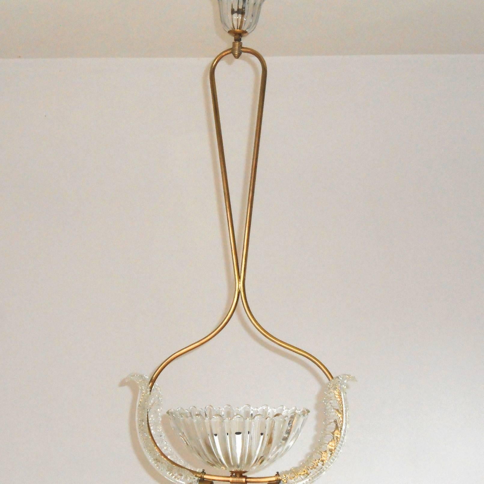 Scalloped Pendant by Ercole Barovier In Good Condition In Los Angeles, CA