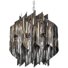 Twelve-Light Chrome Spirals Pendant by Sciolari 11