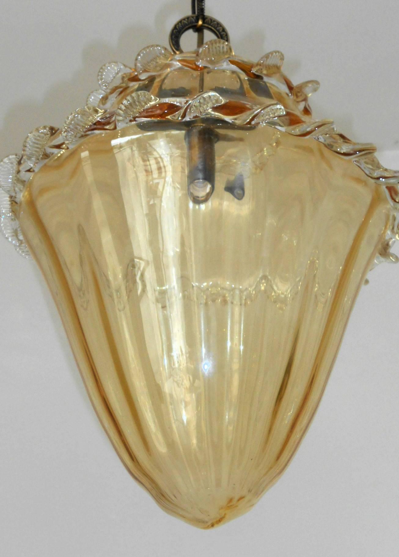 Mid-Century Modern Four Amber Lanterns by La Murrina
