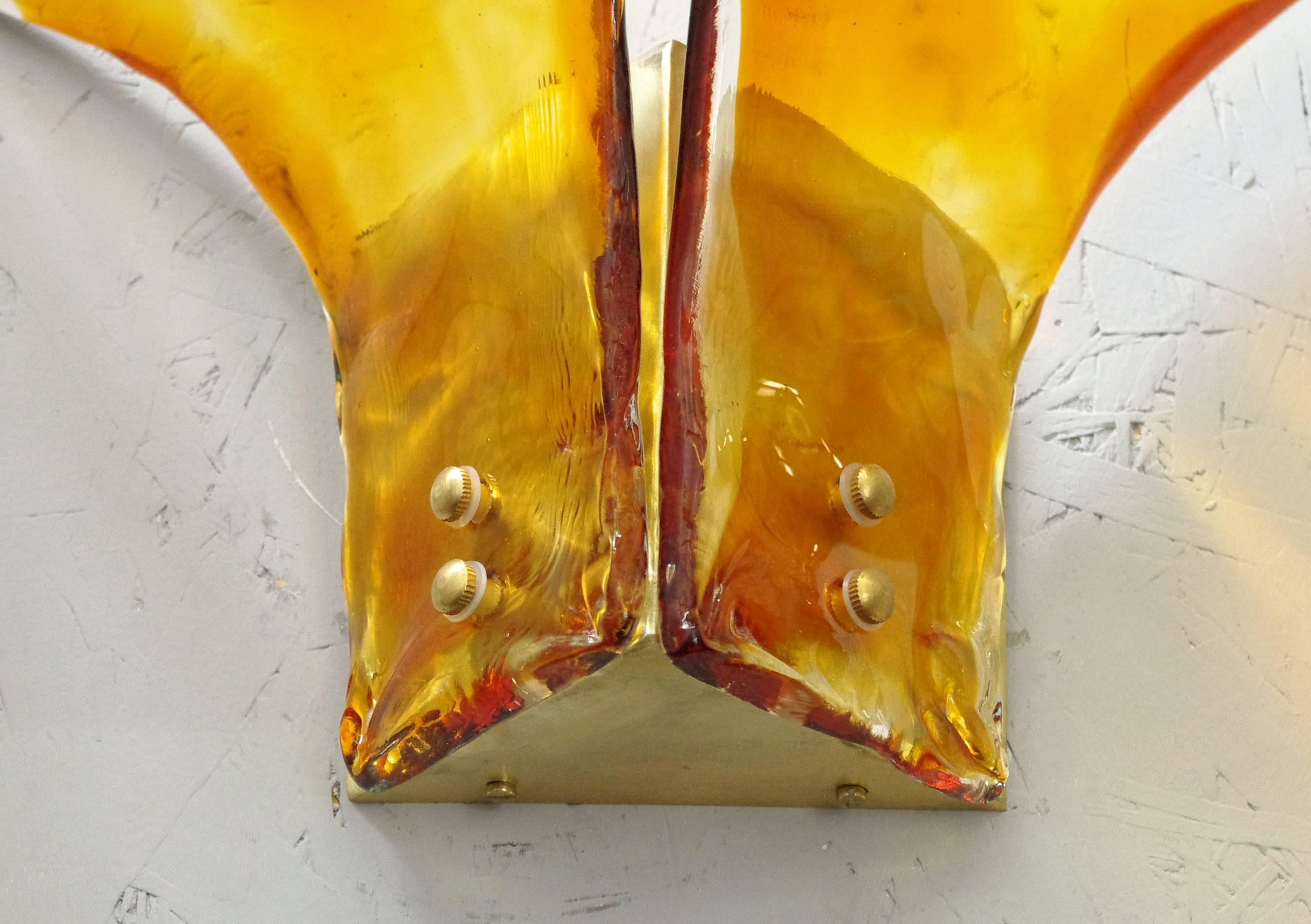 Mid-20th Century Pair of Heart Sconces by Carlo Nason
