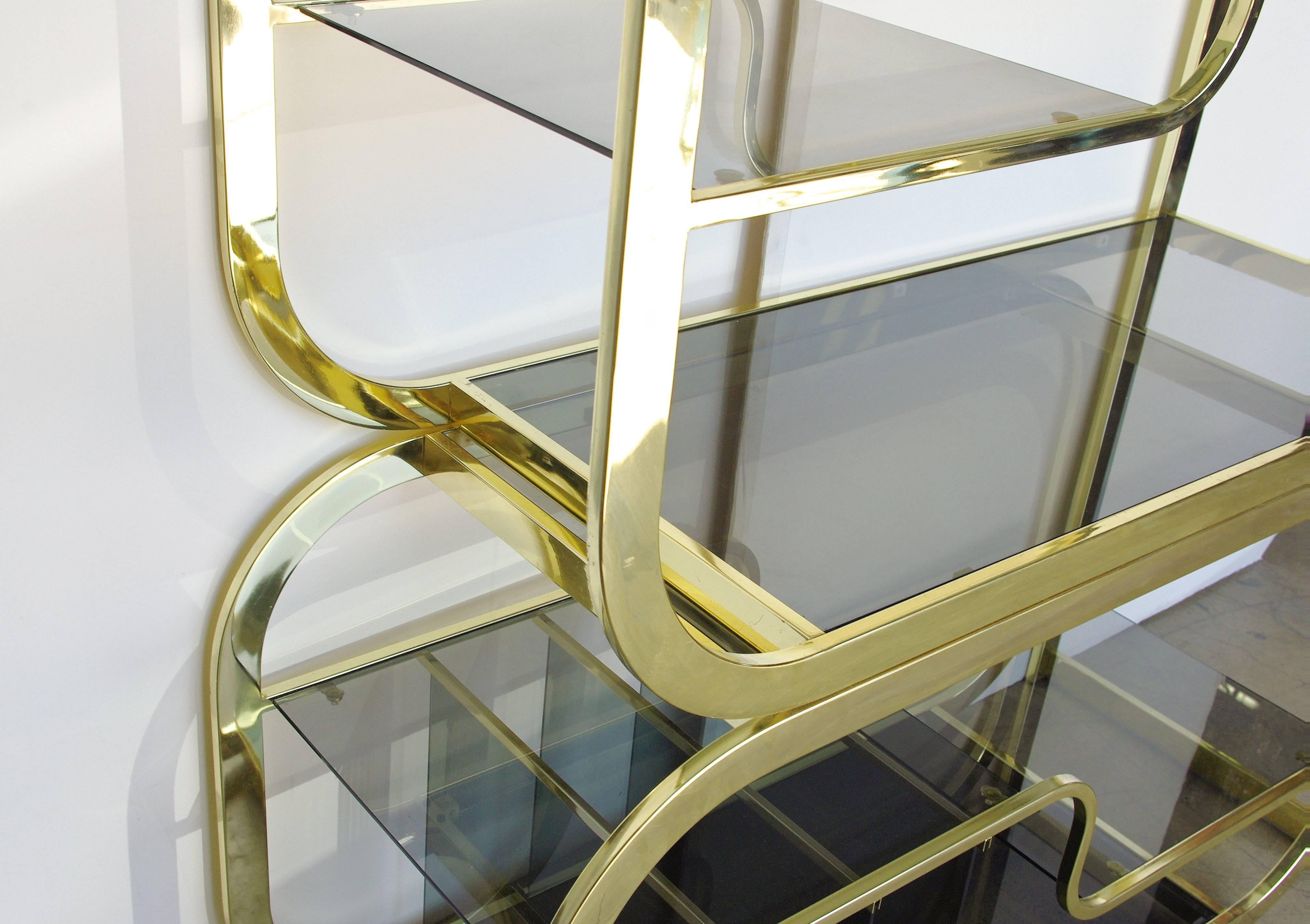 Brass Milo Baughman Expandable Etagere for Design Institute of America 1