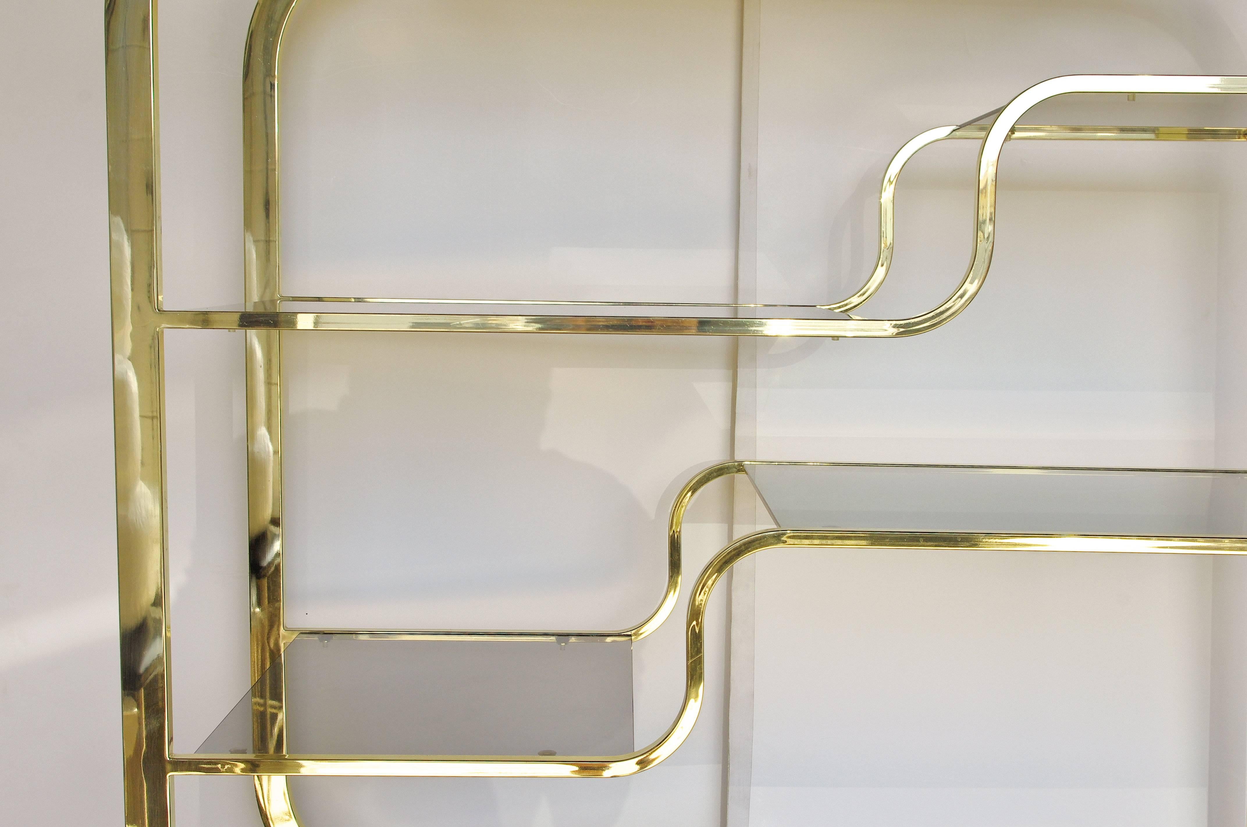 Brass Milo Baughman Expandable Etagere for Design Institute of America 2