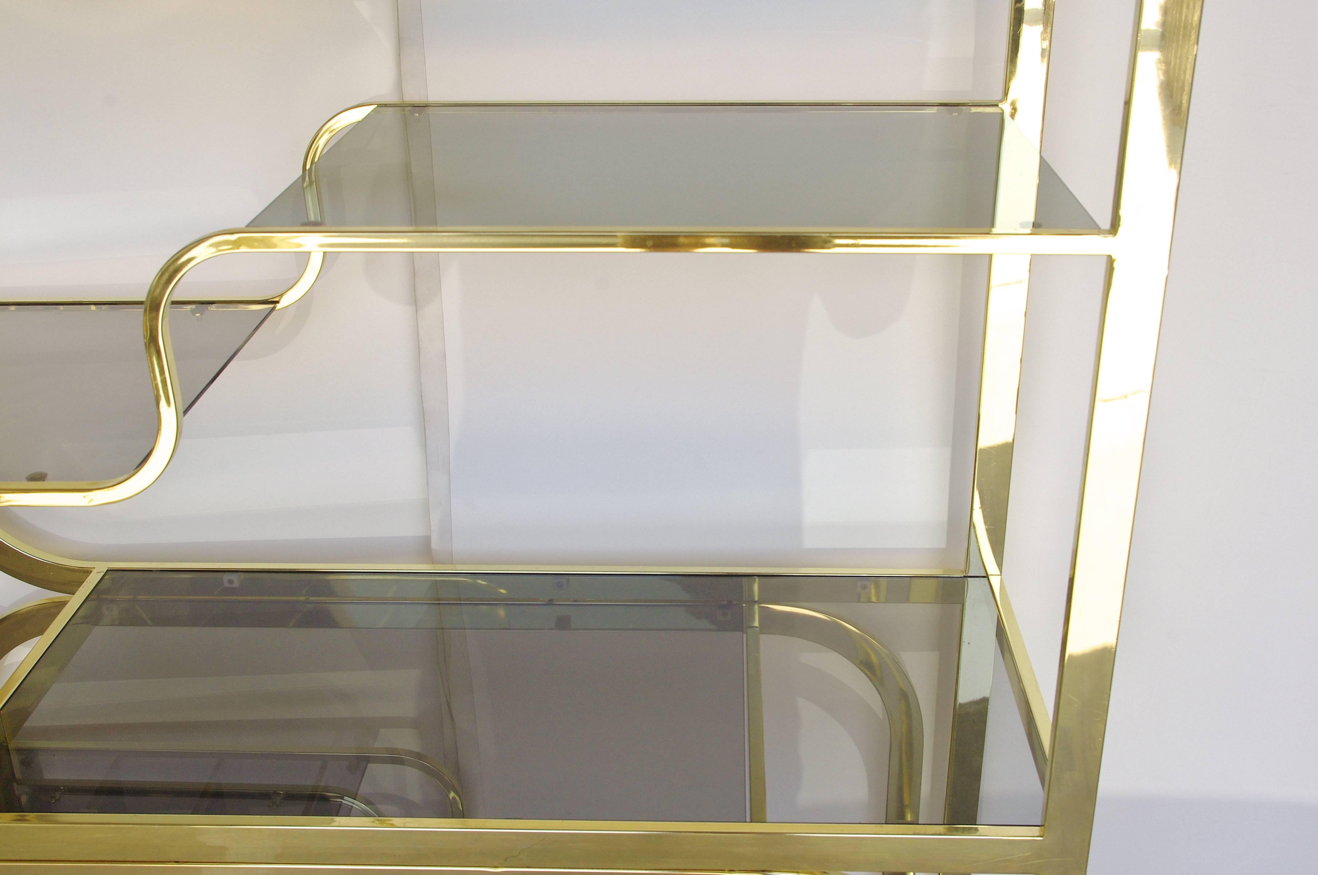 Brass Milo Baughman Expandable Etagere for Design Institute of America 3