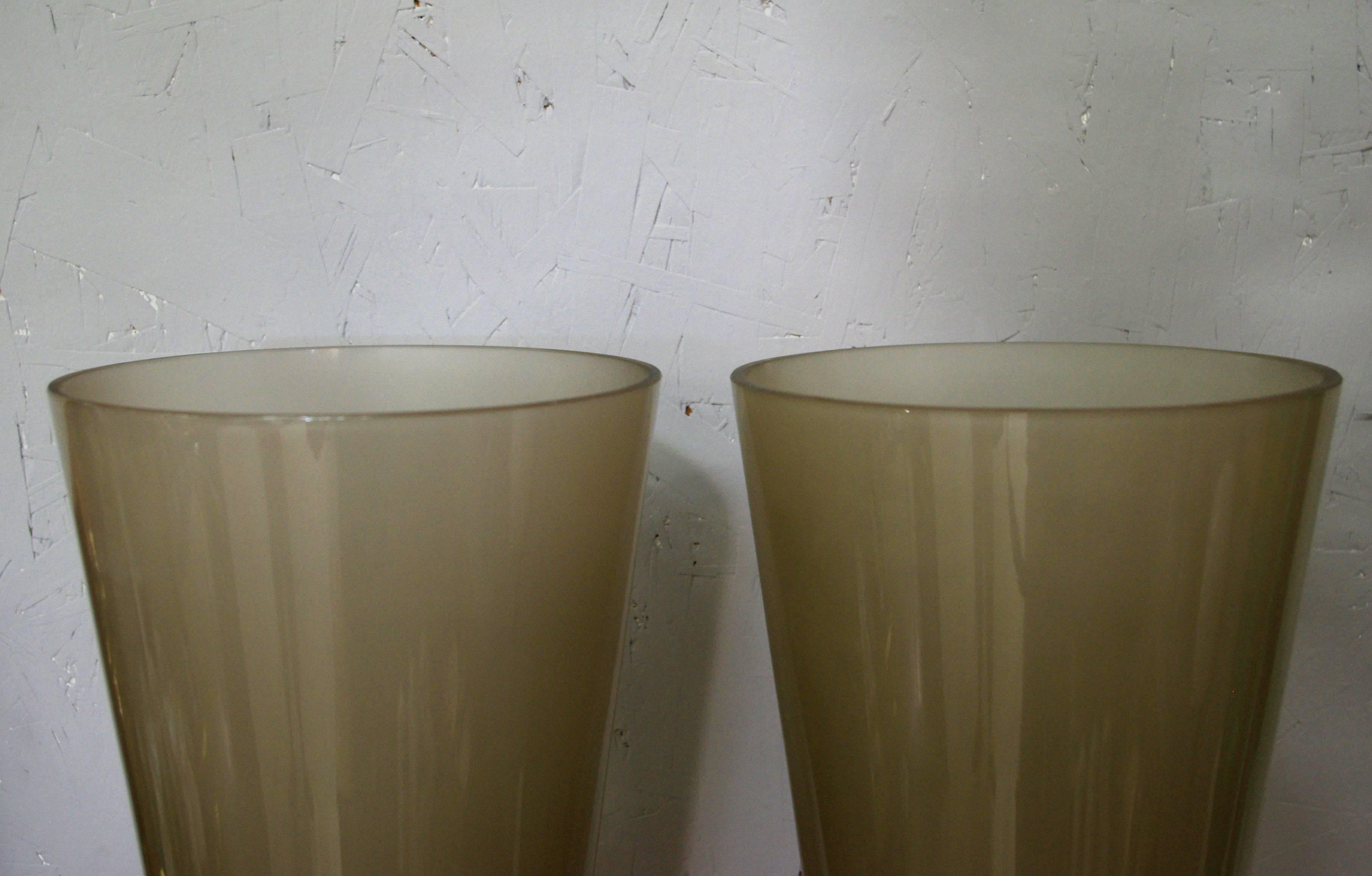 Italian Pair of Murano Glass Double Cone Sconces by Fabio Bergomi