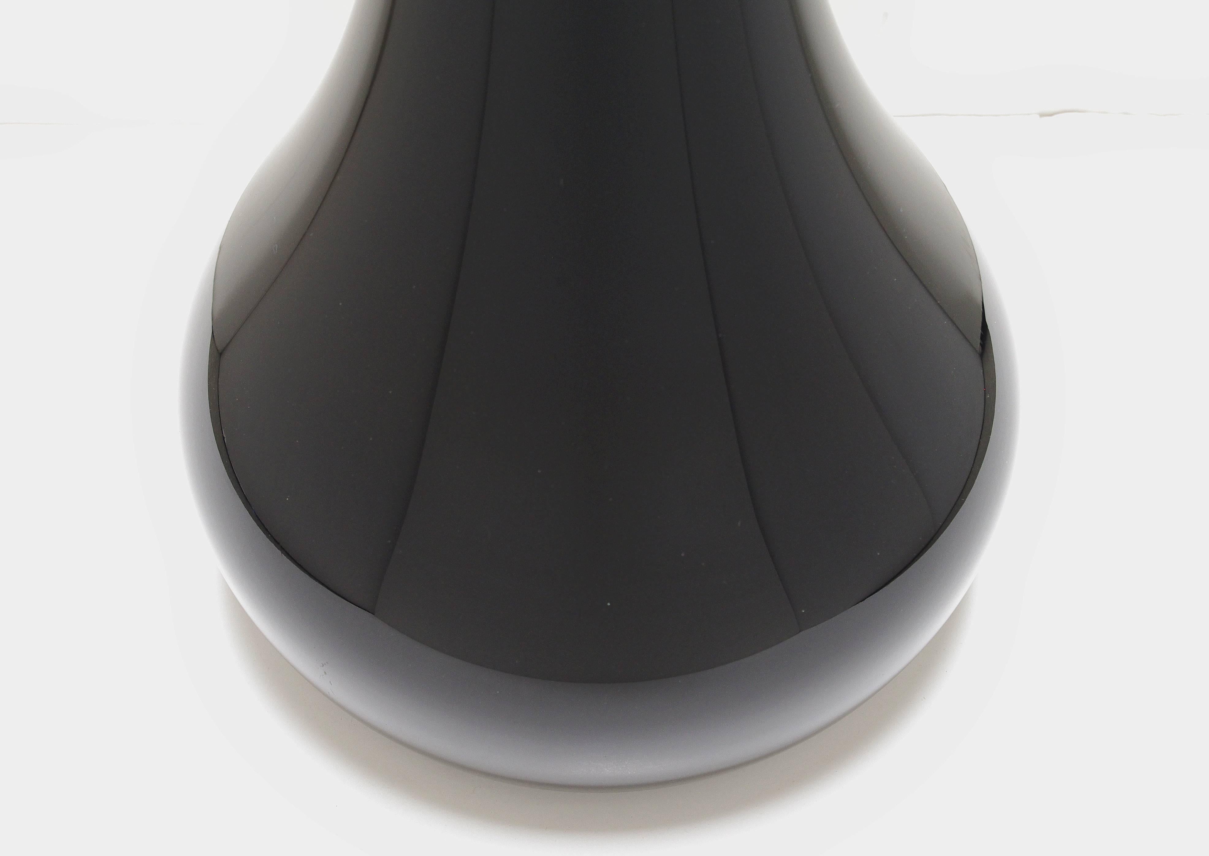 Italian Murano Black Glass Vases In Excellent Condition In Los Angeles, CA