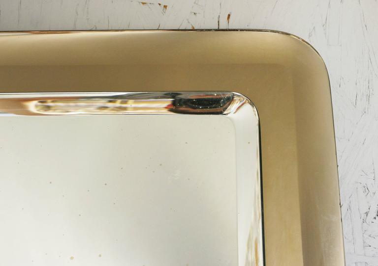 MidCentury Italian Rectangular Beveled Smoky Mirror For Sale at 1stdibs