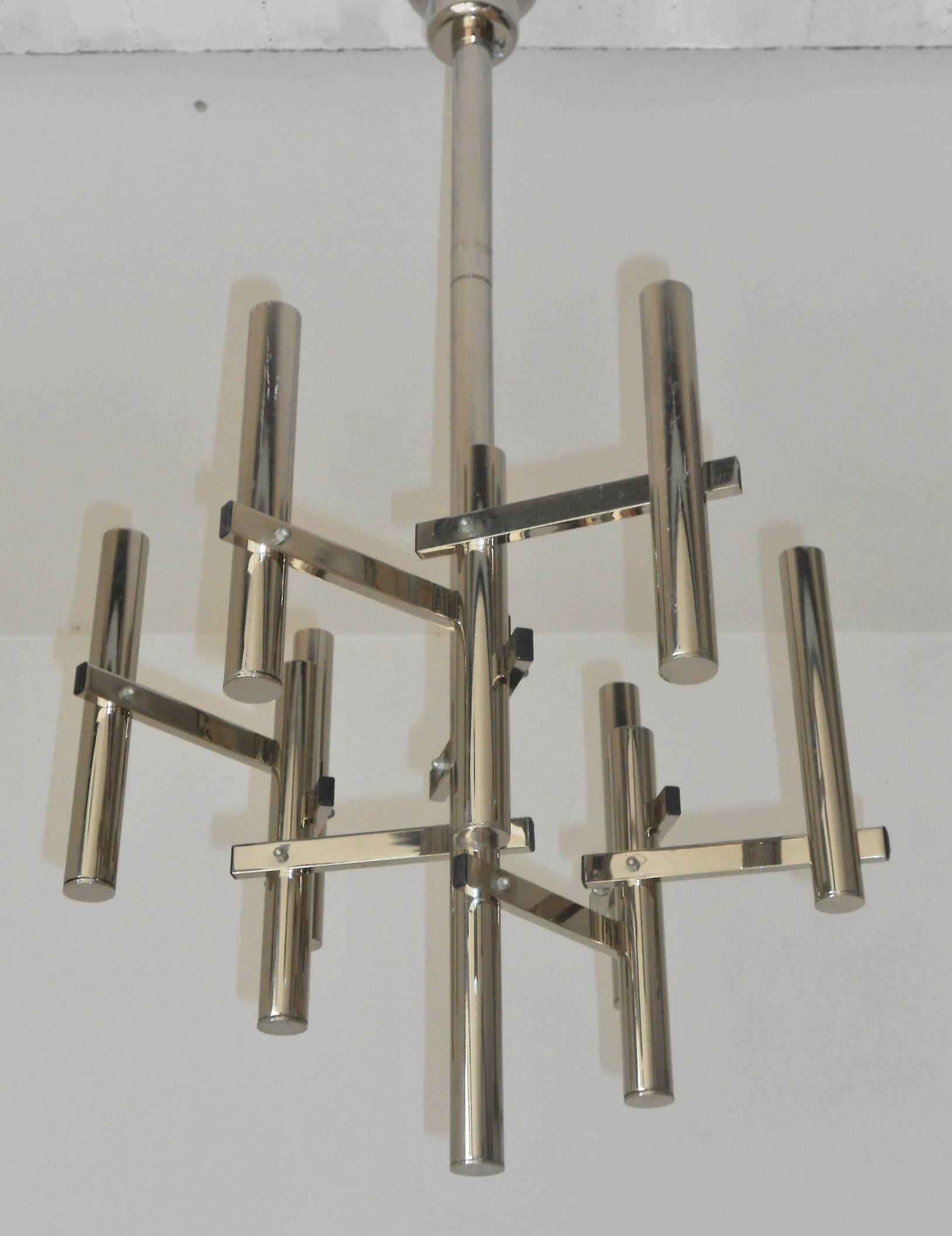 Mid-Century Modern Tubular Pendant by Sciolari