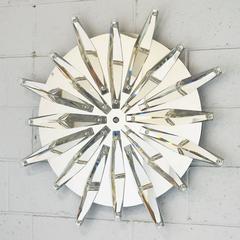 Italian Faceted Crystal Sconce/Flush Mount by Fabio Bergomi