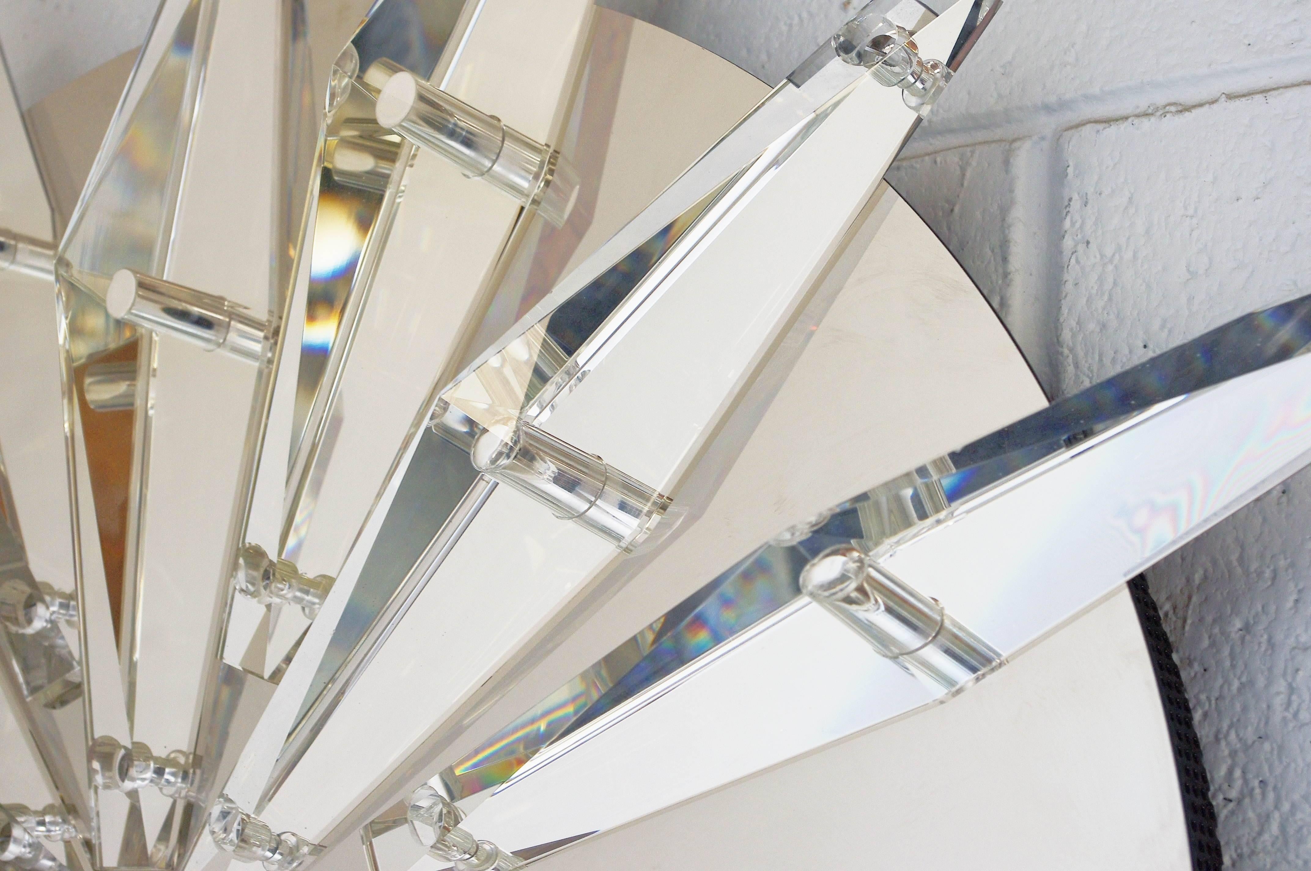 Contemporary Italian Faceted Crystal Sconce/Flush Mount by Fabio Bergomi