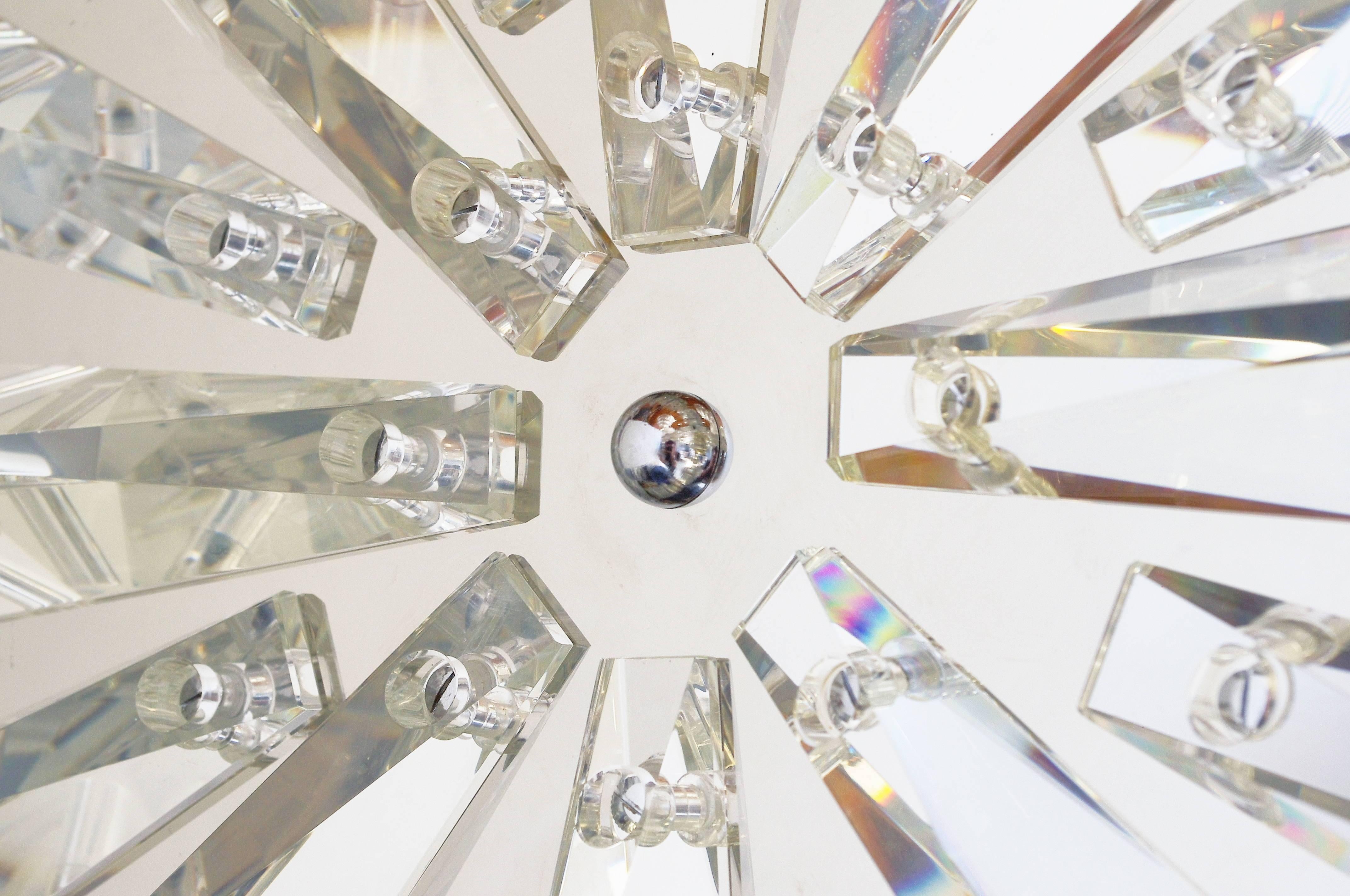 Italian Faceted Crystal Sconce/Flush Mount by Fabio Bergomi 1