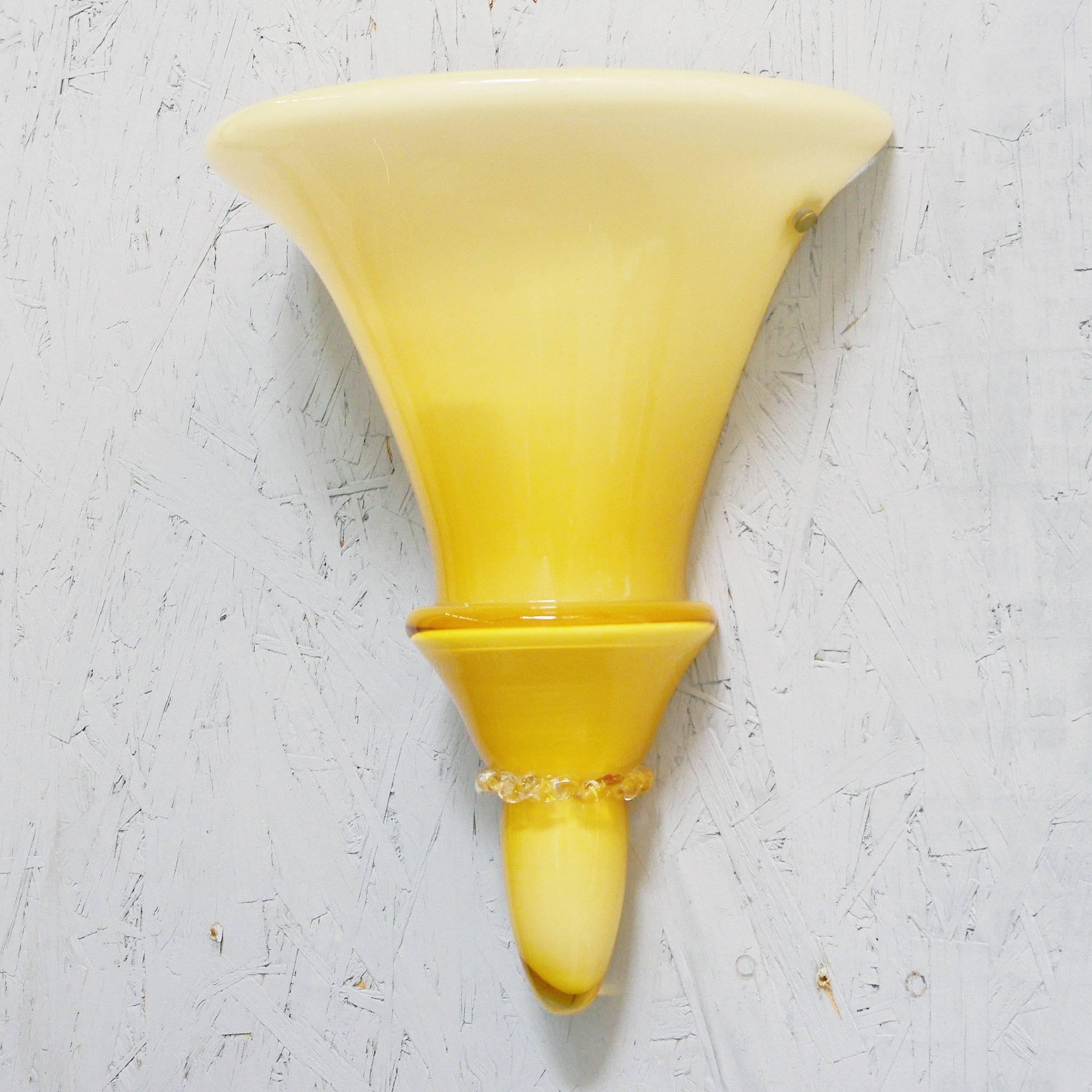 Mid-Century Modern Pair of Cone Sconces by Leucos