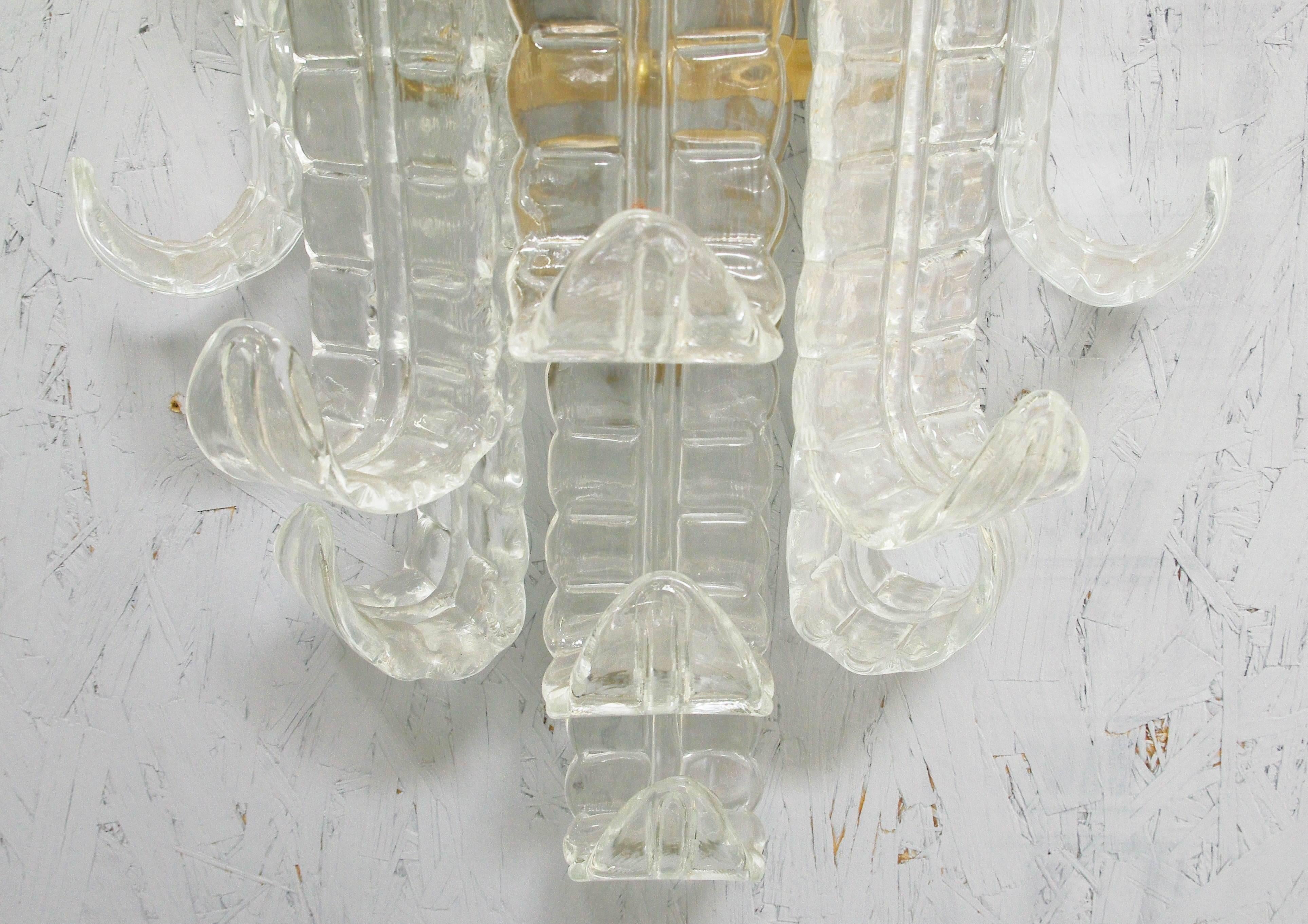 Mid-20th Century Italian Murano Felci Glass Sconces by Barovier e Toso