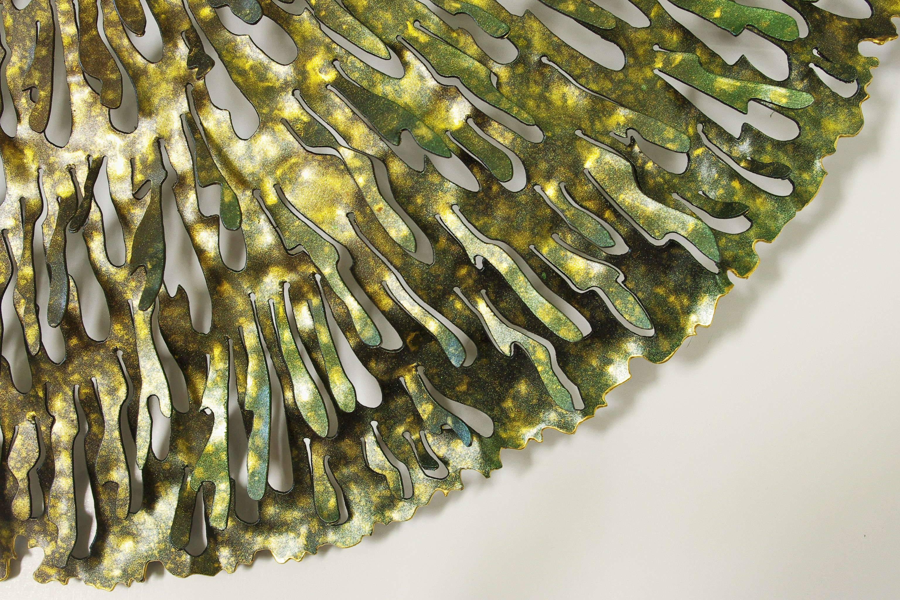 Contemporary Bronze and Gold Iron Coral Wall Sculpture