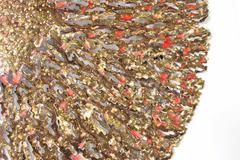 Red and Gold Iron Seaweed Wall Sculpture