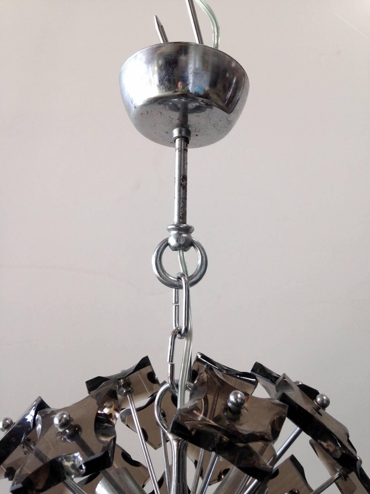 Faceted Sputnik Chandelier In Good Condition In Los Angeles, CA