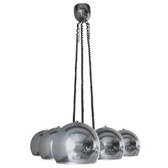 Italian Six Chrome Globes Pendant 6