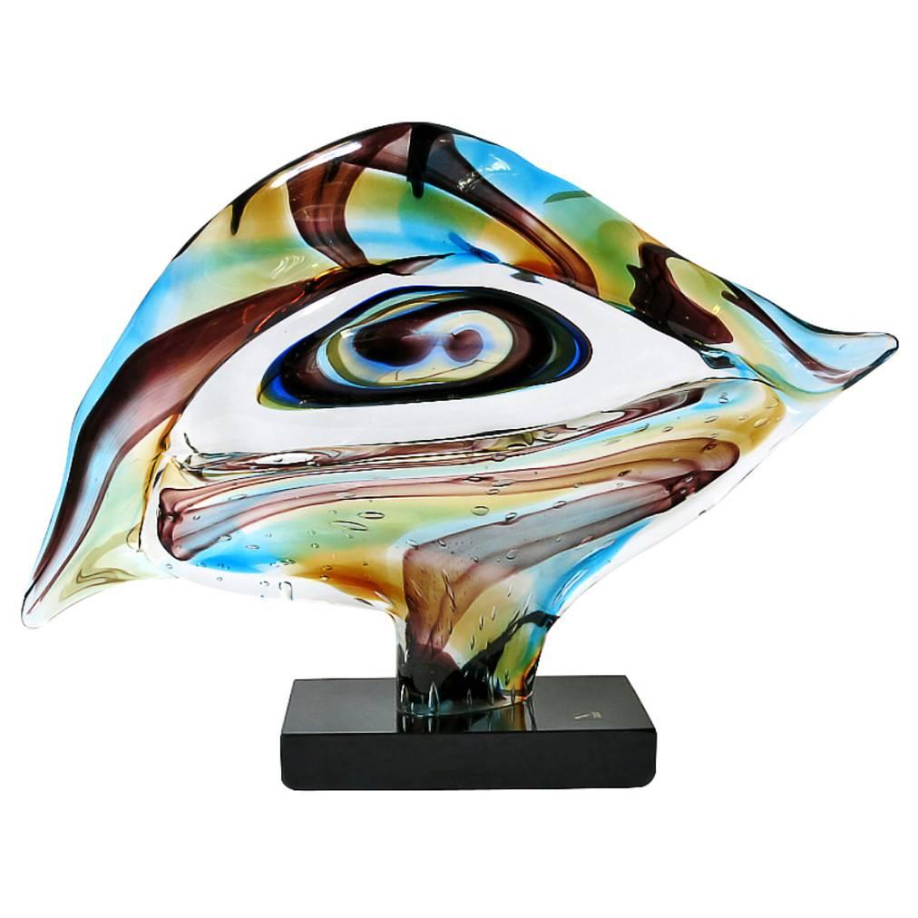 Italian Murano Glass Eye Sculpture by Sergio Constantini
