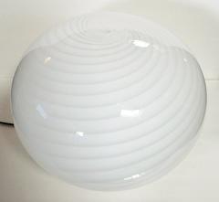 Murano White Globe with Swirls Table Lamp/Floor Lamp