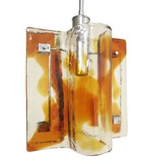 Italian Murano Amber Glass Pendant by Mazzega 2