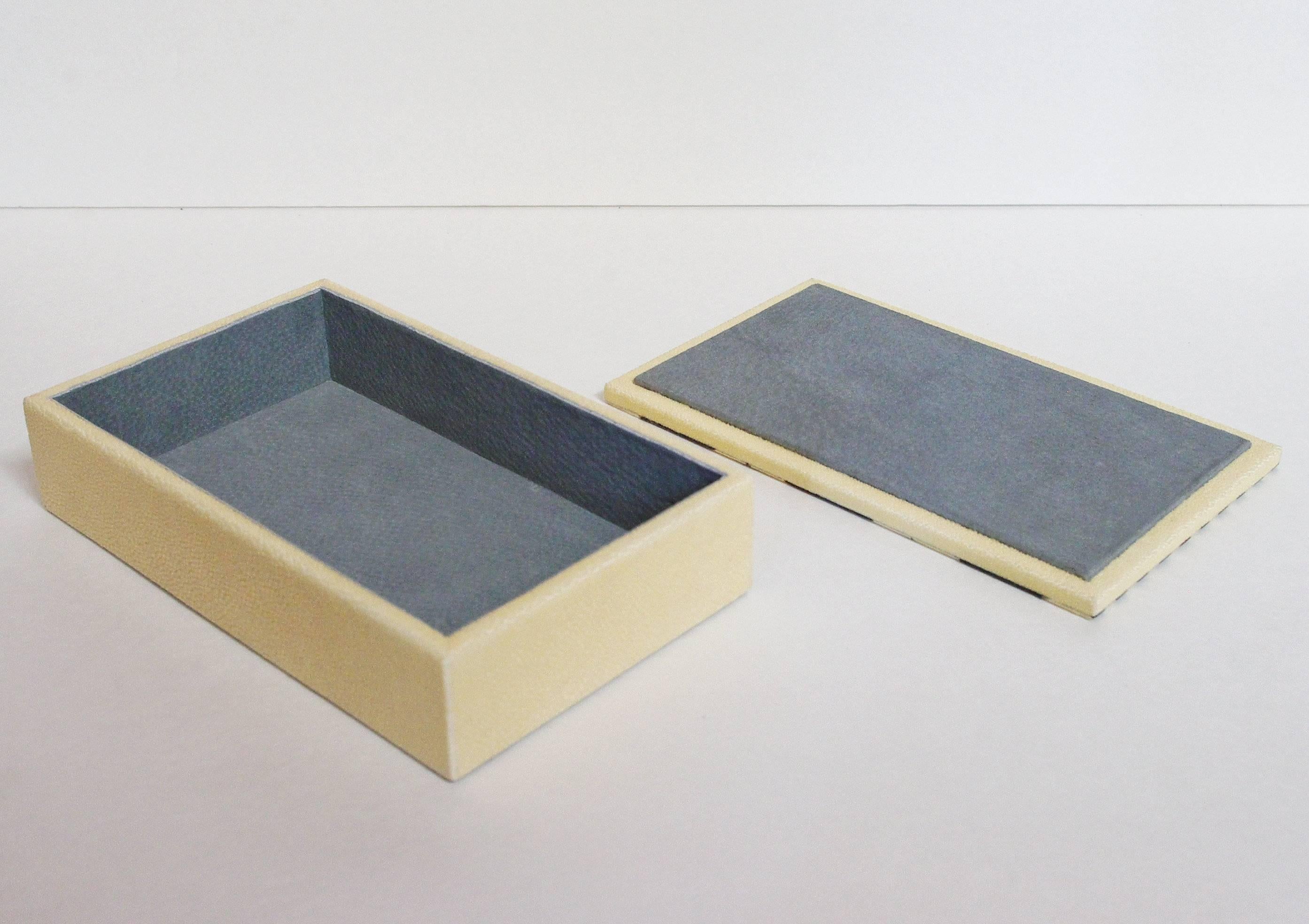 Ivory and Black Shagreen Box by Fabio Ltd In New Condition In Los Angeles, CA