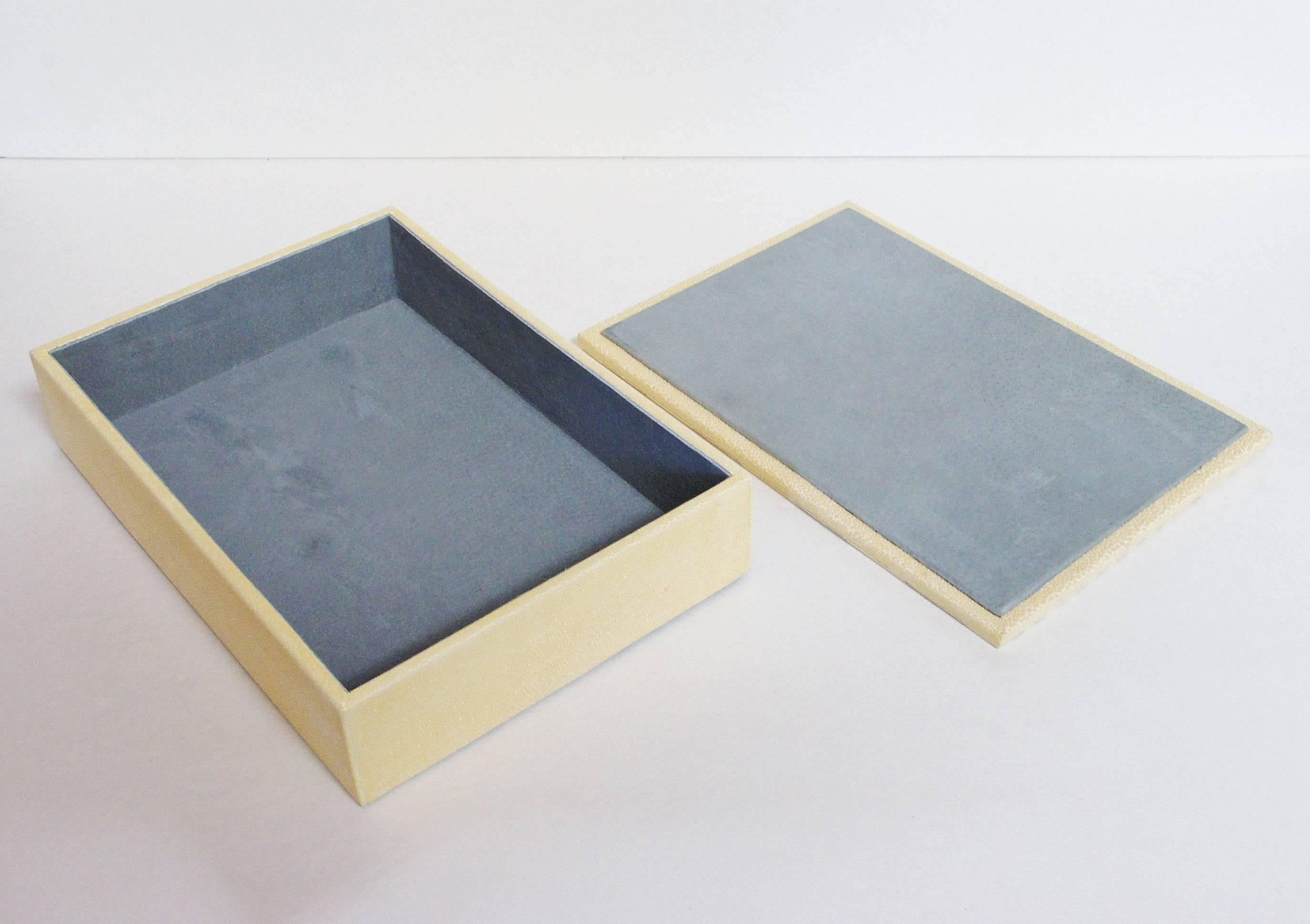Contemporary Ivory and Brown Shagreen Box FINAL CLEARANCE SALE