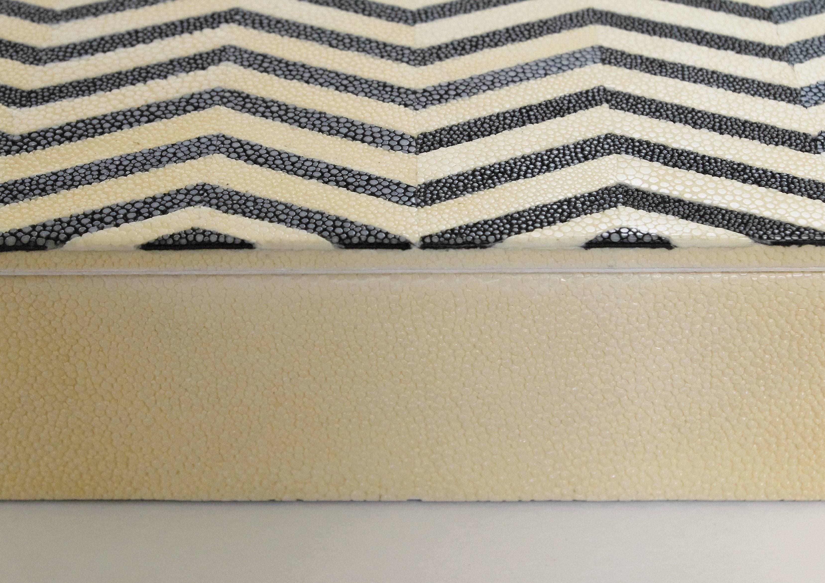Ivory and Black Shagreen Box FINAL CLEARANCE SALE In Excellent Condition In Los Angeles, CA