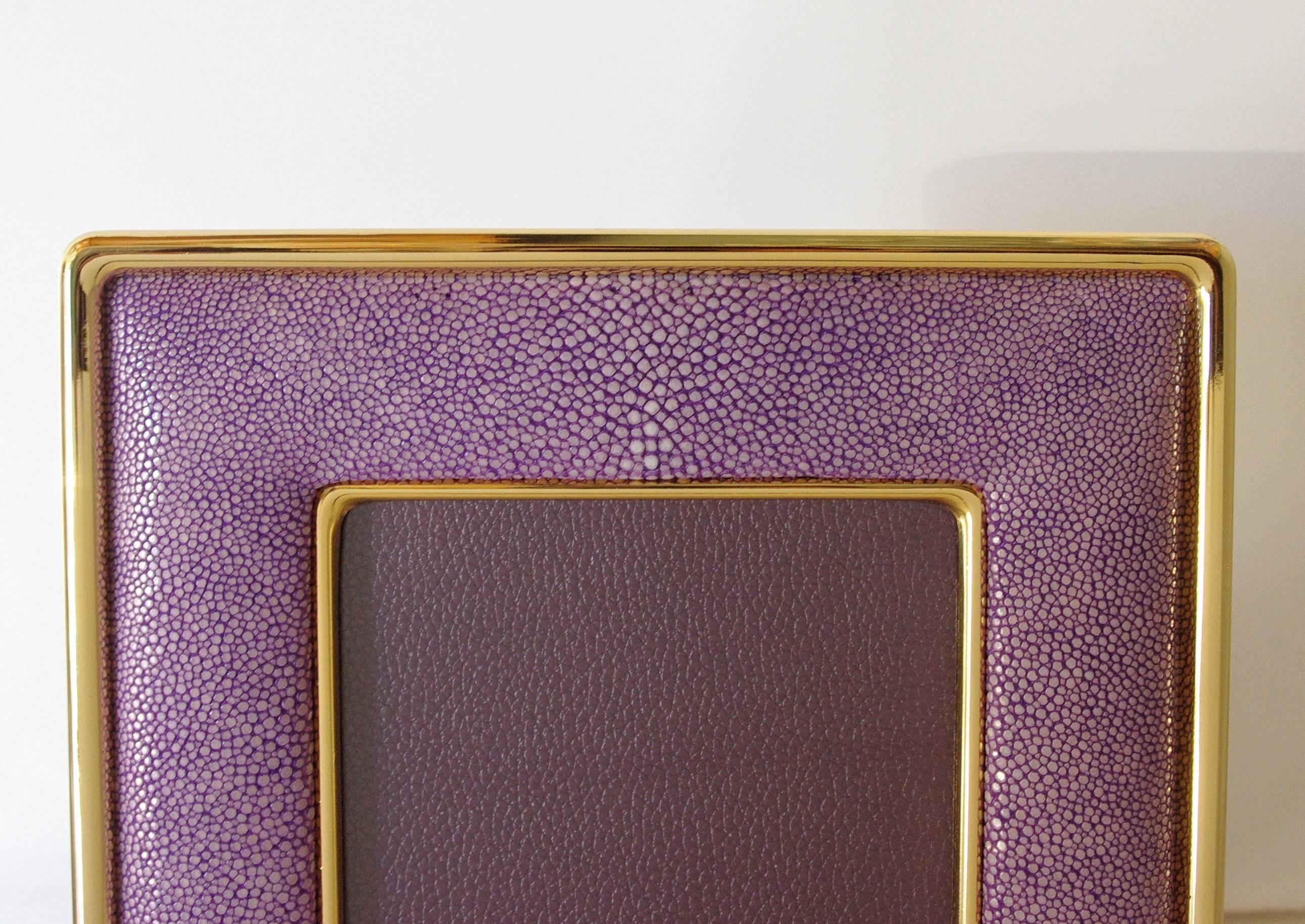 Plated Lilac Shagreen Photo Frame 