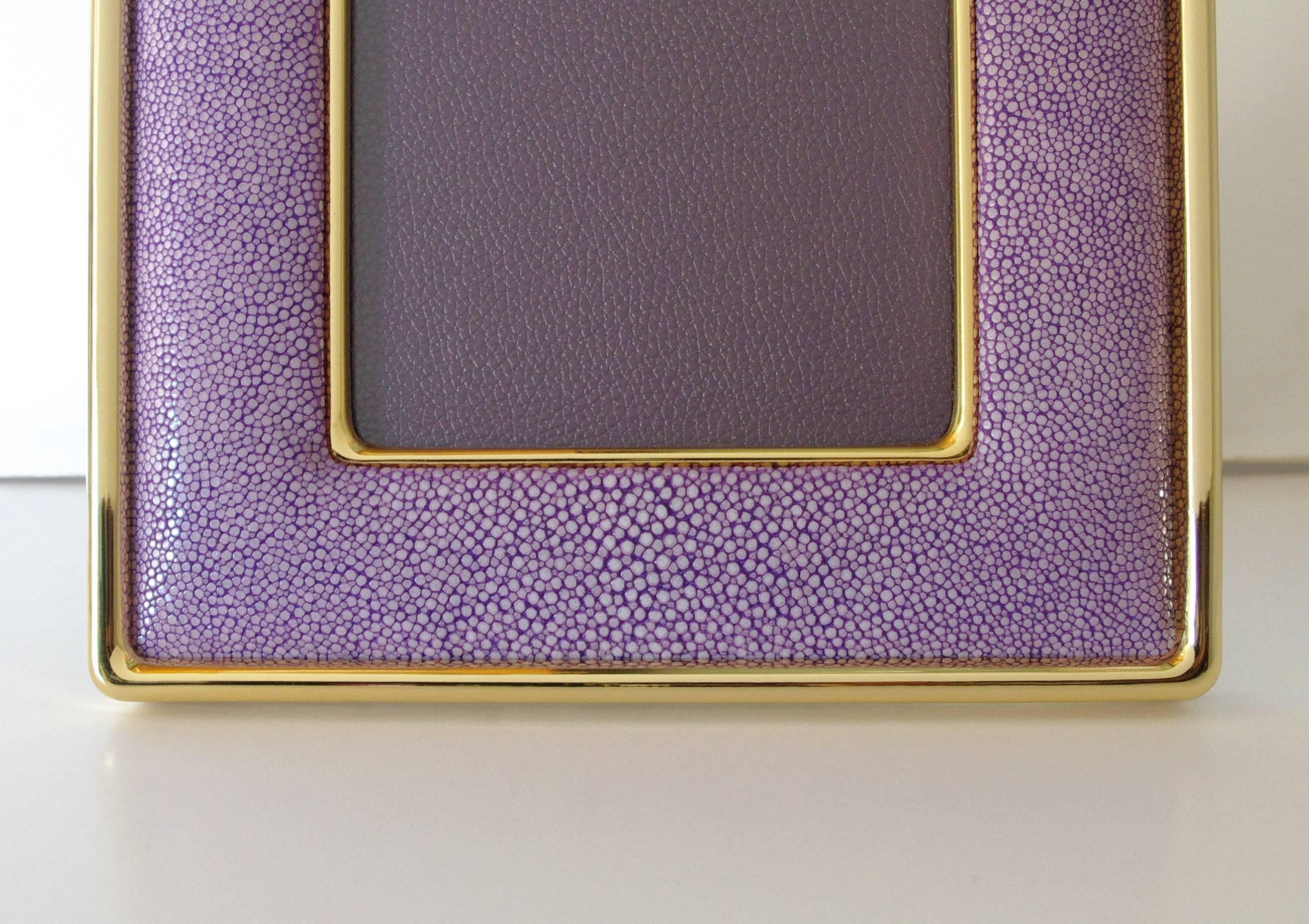 Lilac Shagreen Photo Frame  In Excellent Condition In Los Angeles, CA