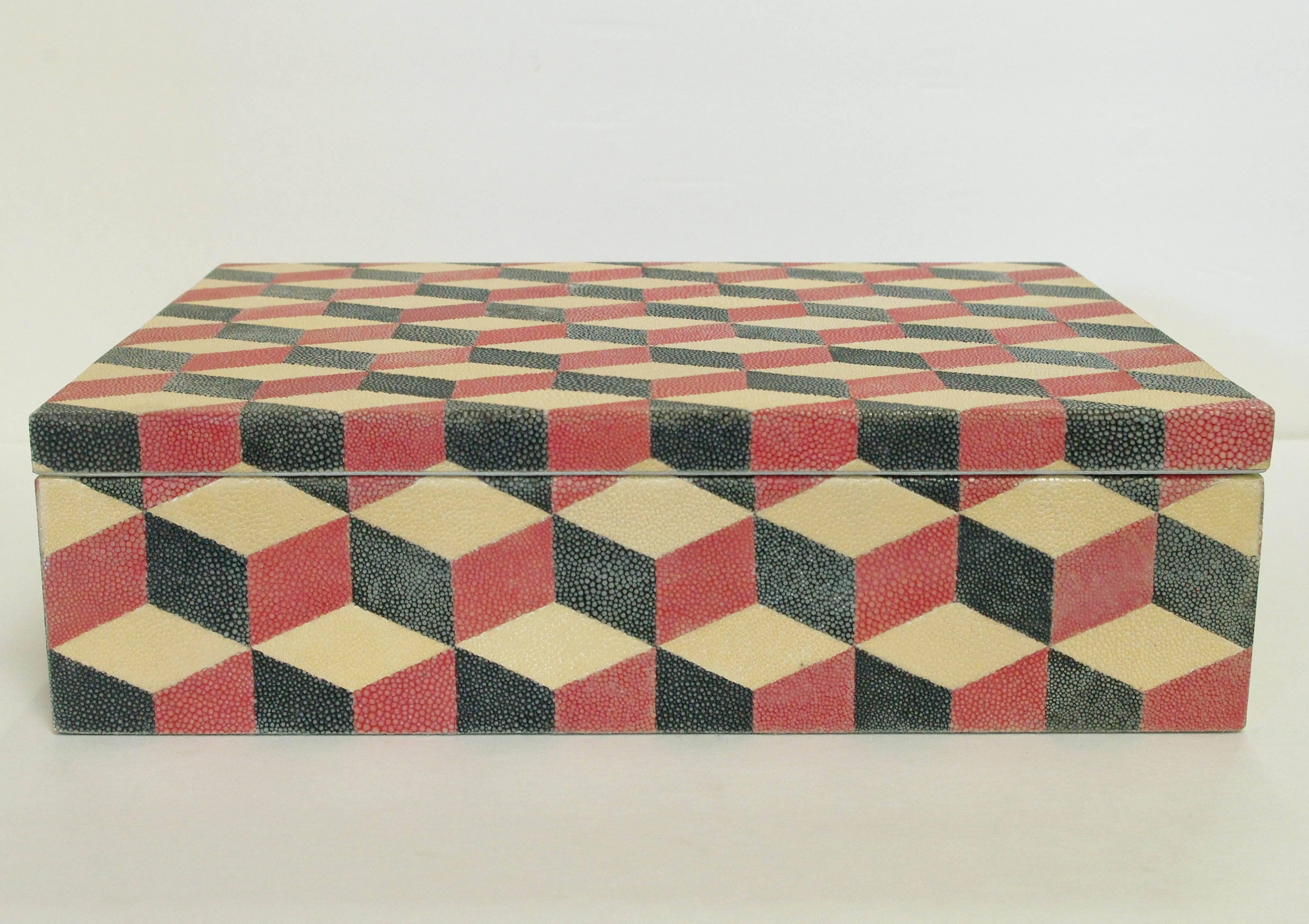 Modern Red and Black Shagreen Box by Fabio Ltd